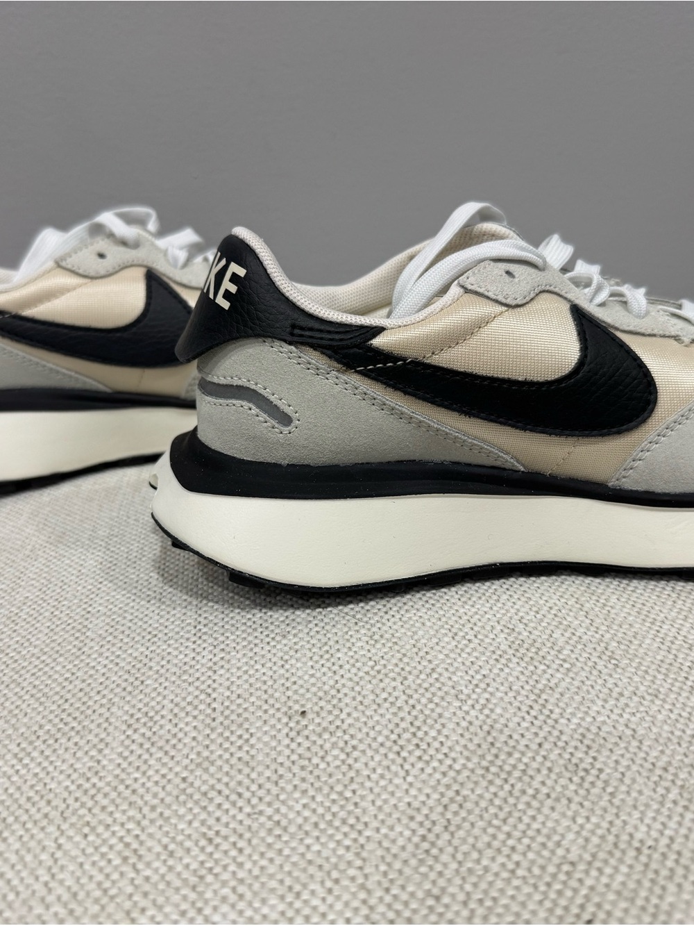 Nike Cream, Gray & Black Retro-Style Low Top Sneakers